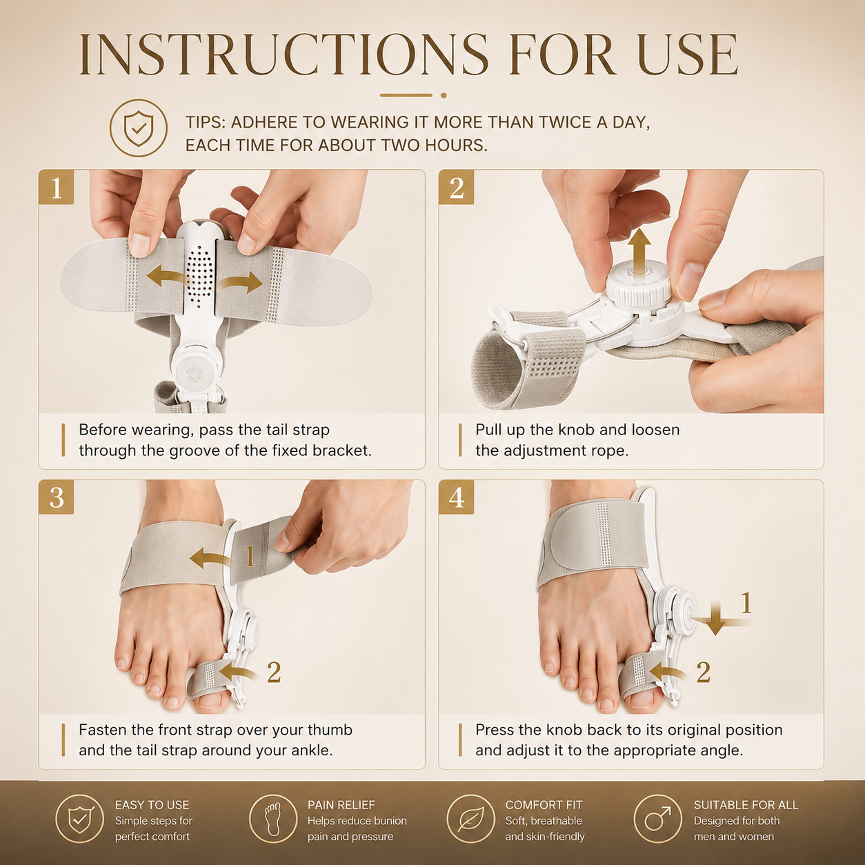 Pain Relief Bunion Toe Corrector - (IMPORTED W/O KNOB)