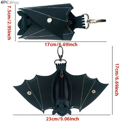 Bat Shaped Gothic Mini Wallet Bag for Halloween Festival Outfits